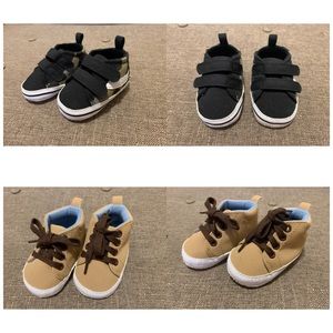 Two pairs of baby boy shoes 0-3m NWOT